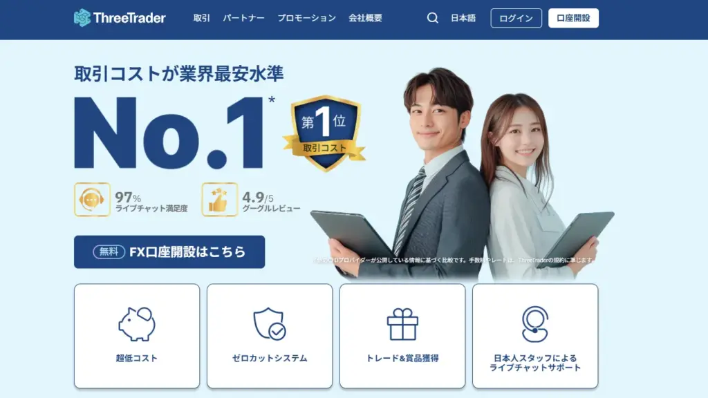 ThreeTraderは海外FXデモ口座のおすすめ業者