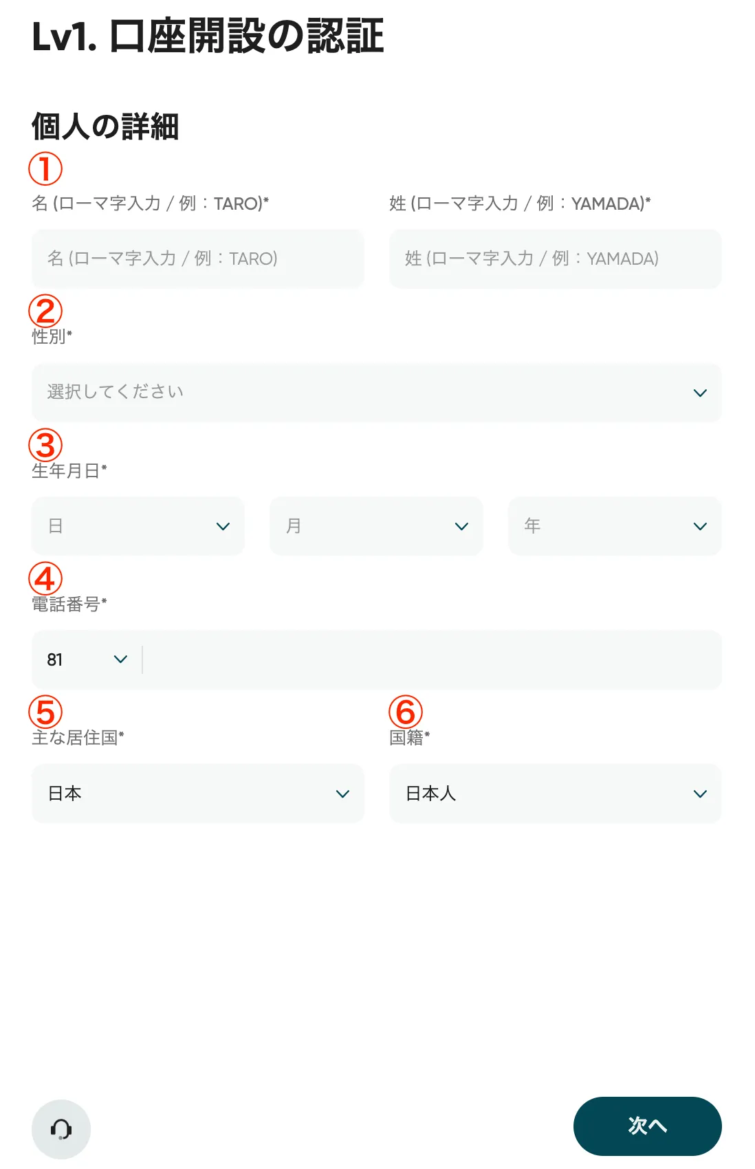 Vantageの口座解説認証ページ