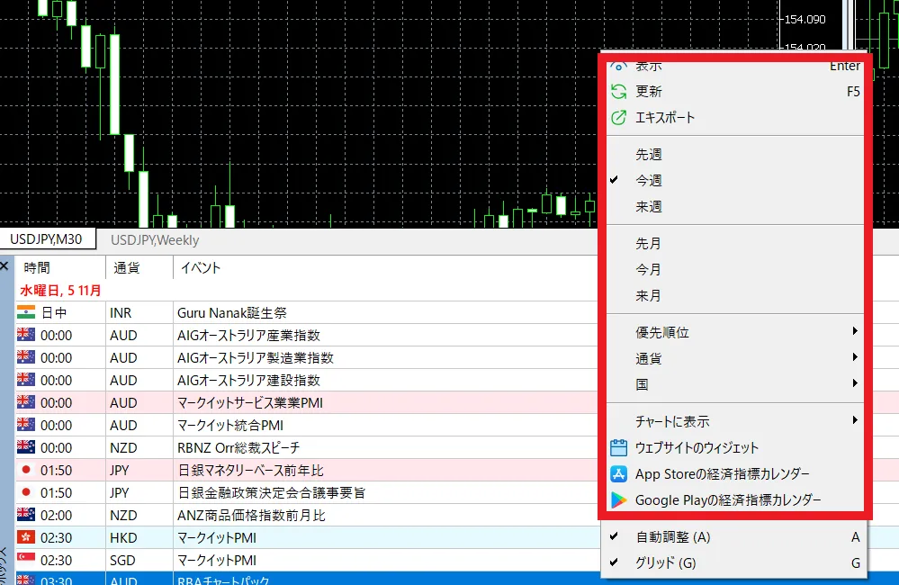 MT5の便利な機能と使い方16