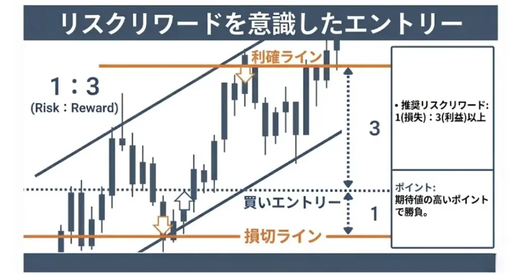 リスクリワードを意識してエントリーする