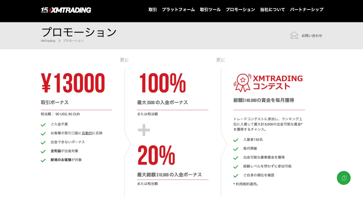 2026年最新のXMTradingのボーナスキャンペーン一覧