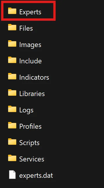XMの取引プラットフォームで「Experts」を開く