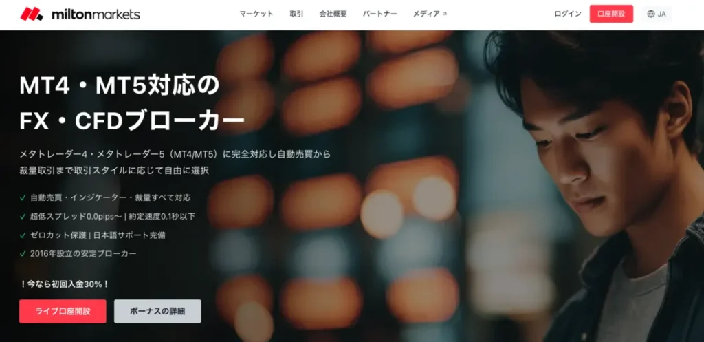 MiltonMarkets(ミルトンマーケッツ)の基本情報・特徴